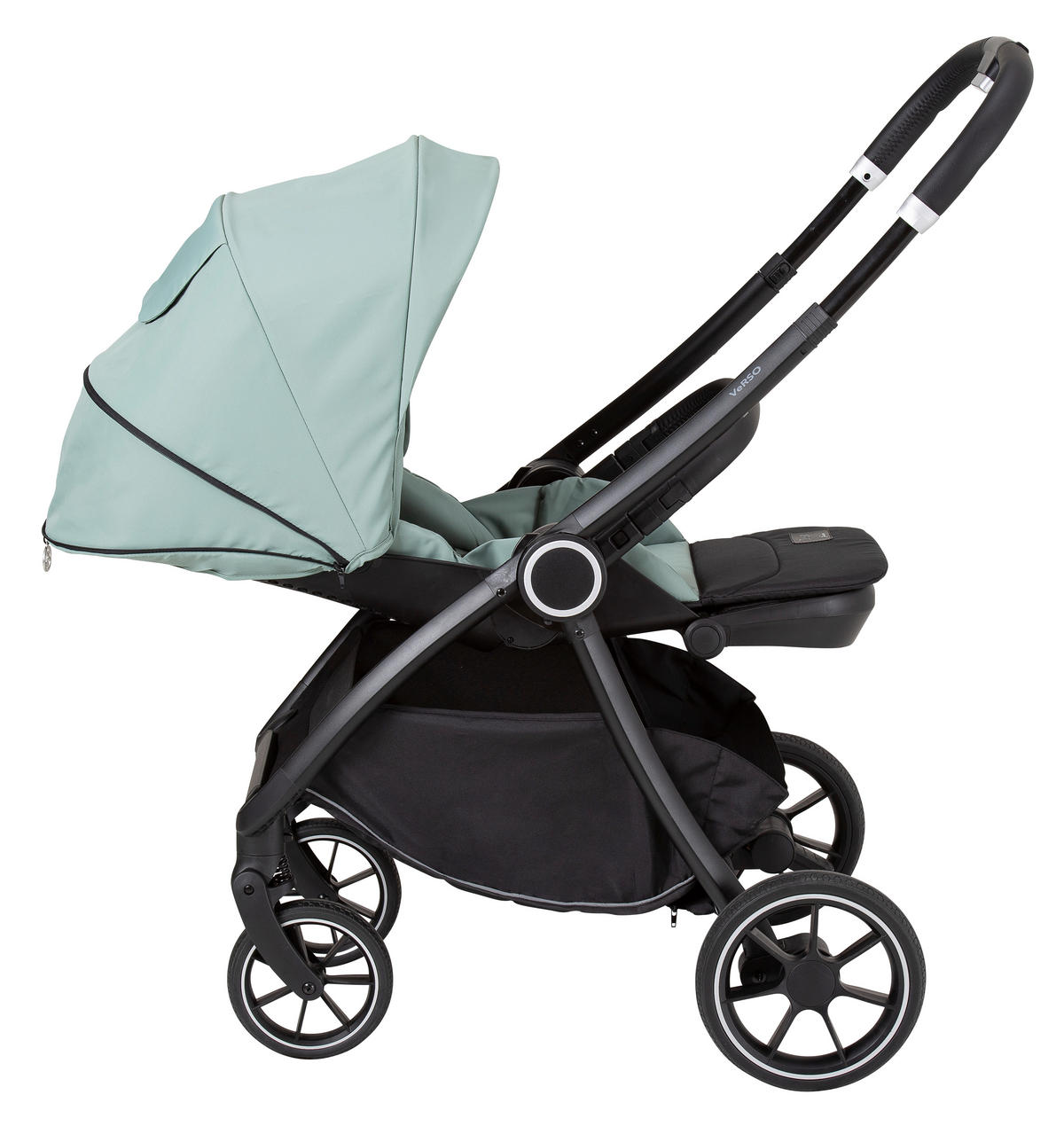 KOMBIKINDERWAGEN Verso Plus  - Schwarz/Mintgrün, Basics, Textil/Metall (86/62,5/108cm) - Hartan