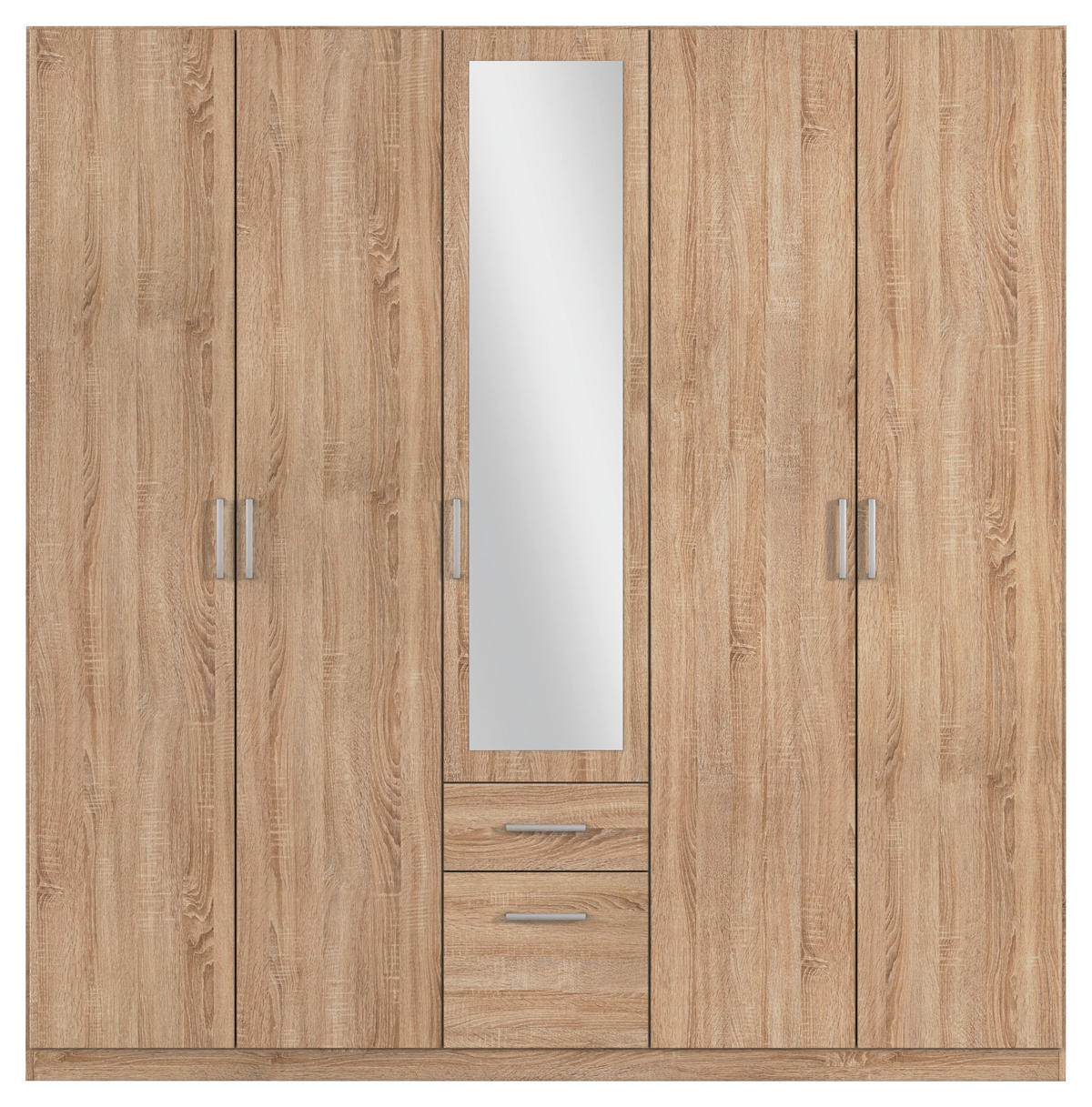 DREHTÜRENSCHRANK  in Eichefarben  - Eichefarben/Alufarben, MODERN, Holzwerkstoff/Kunststoff (226/229/54cm) - Rauch Möbel