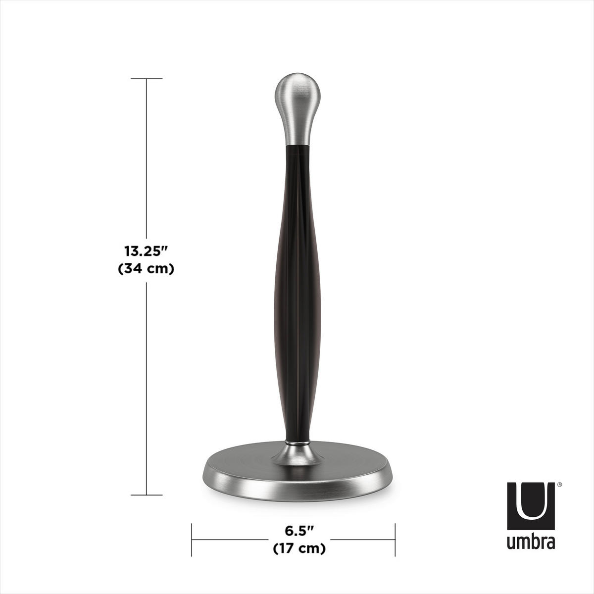 DRŽAČ ZA PAPIRNI UBRUS - srebrna/crna, Osnovno, metal/plastika (17/34/17cm) - Umbra