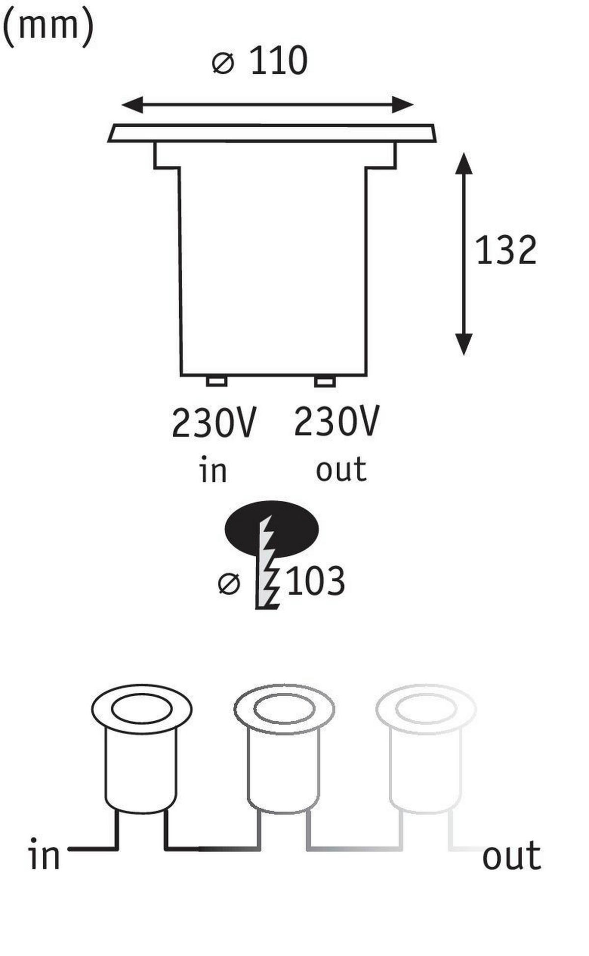LED-AUßENLEUCHTE 11 cm  - Edelstahlfarben, Basics, Metall (11cm) - Paulmann