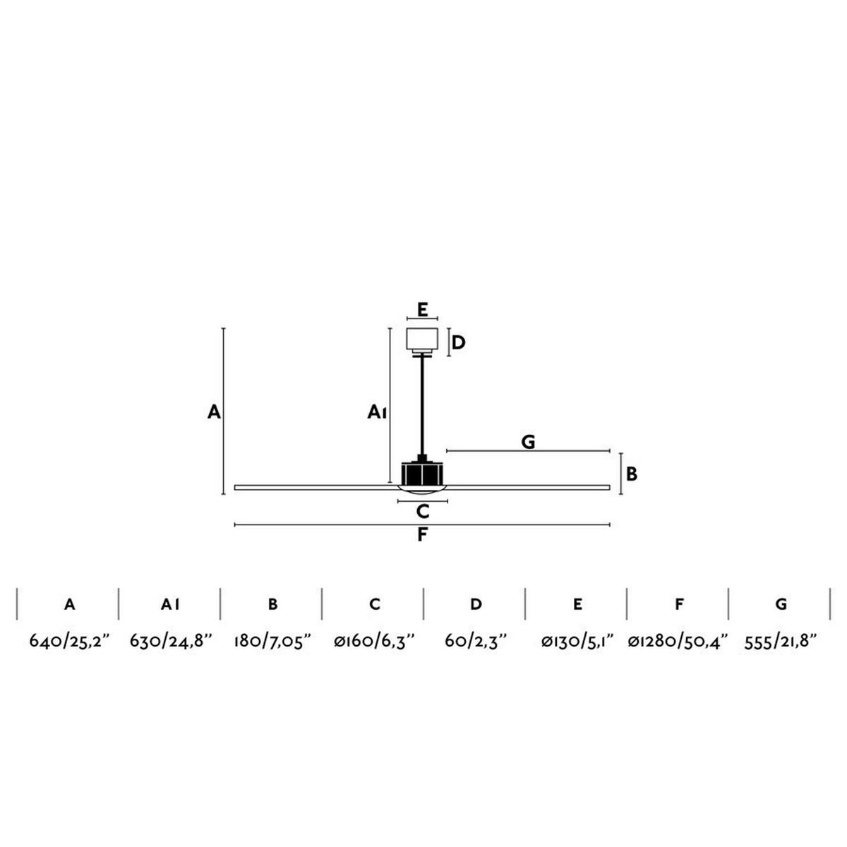 Ventilator mit Beleuchtung CONILLAS 128/64 cm   - Walnussfarben/Schwarz, Basics, Kunststoff/Metall (128/64cm)