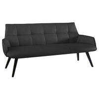 LAVICA, drevo, koža, 160/89,5/64 cm - čierna, Design, koža/drevo (160/89,5/64cm) - Novel