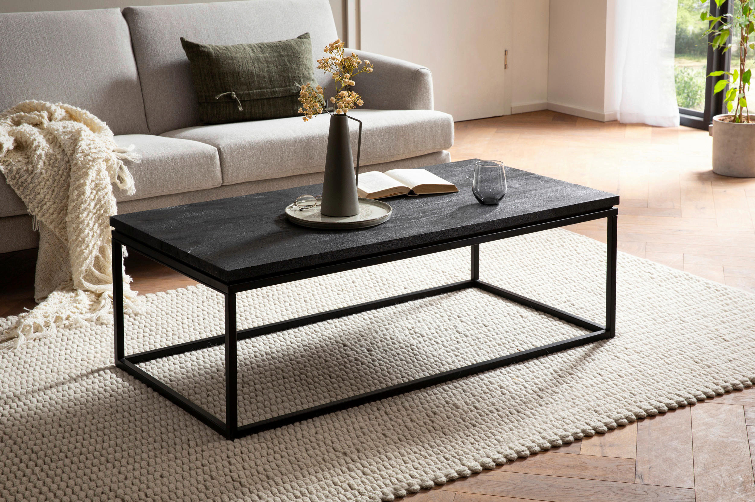 KLUBSKA MIZA, črna  - črna, Design, kovina/les (120/60/40cm) - Livetastic