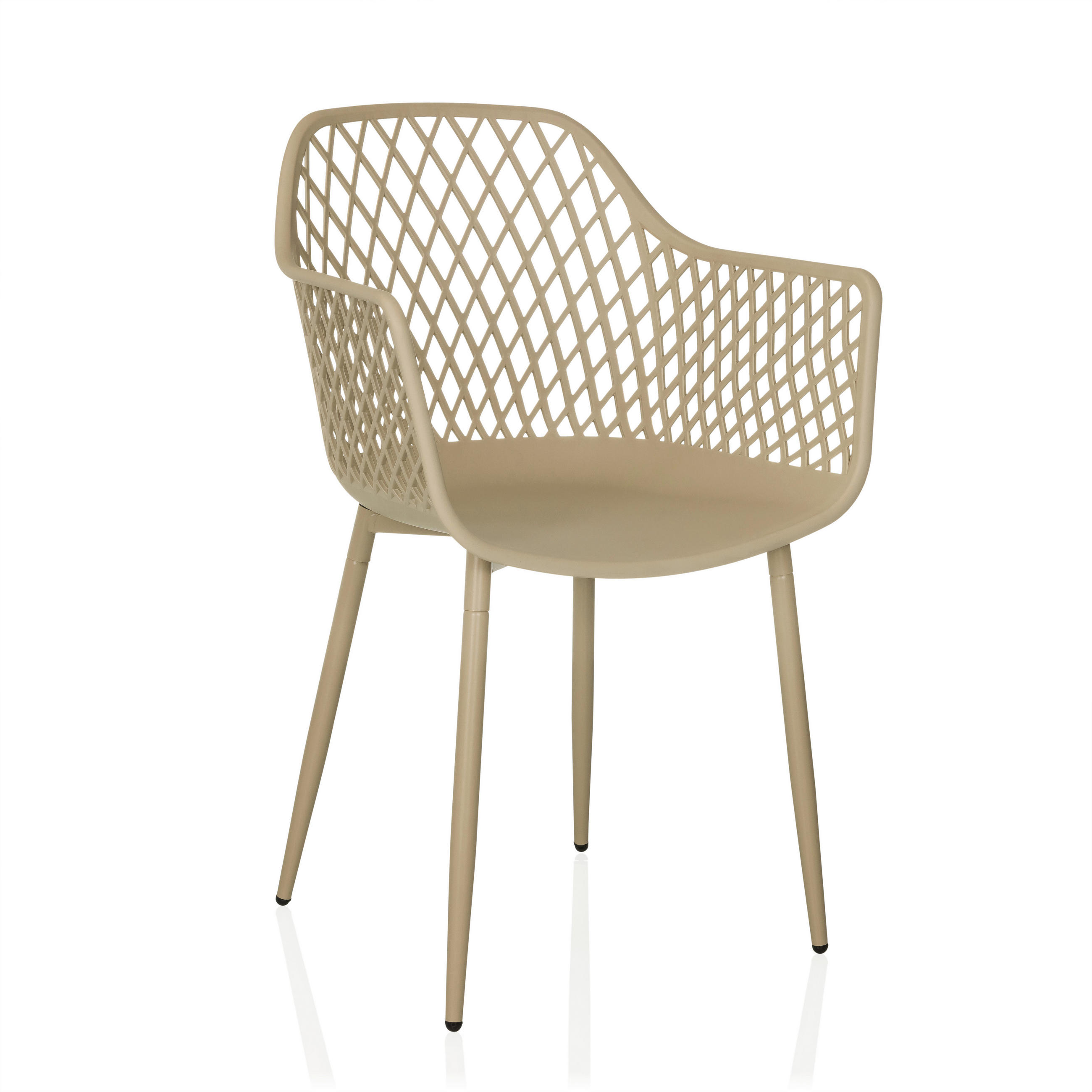 GARTENSTUHL Kunststoff Beige  - Beige, MODERN, Kunststoff/Metall (56/81/50cm) - MID.YOU