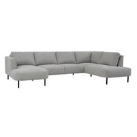 SOFFA i chenille greige  - greige/svart, Klassisk, metall/trä (327/206cm) - Best Price