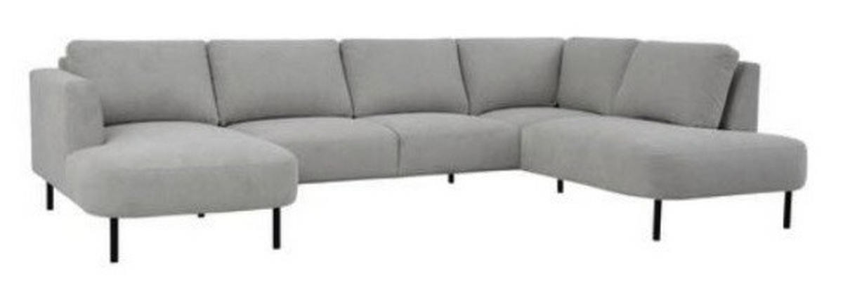 SOFFA i chenille greige  - greige/svart, Klassisk, metall/trä (327/206cm) - Best Price