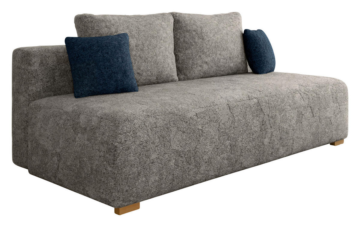 SCHLAFSOFA MOSS Blau, Grau  inkl. Rückenkissen, Schlaffunktion, Stauraum  - Blau/Grau, Design, Holzwerkstoff/Kunststoff (200/90/100cm) - MID.YOU