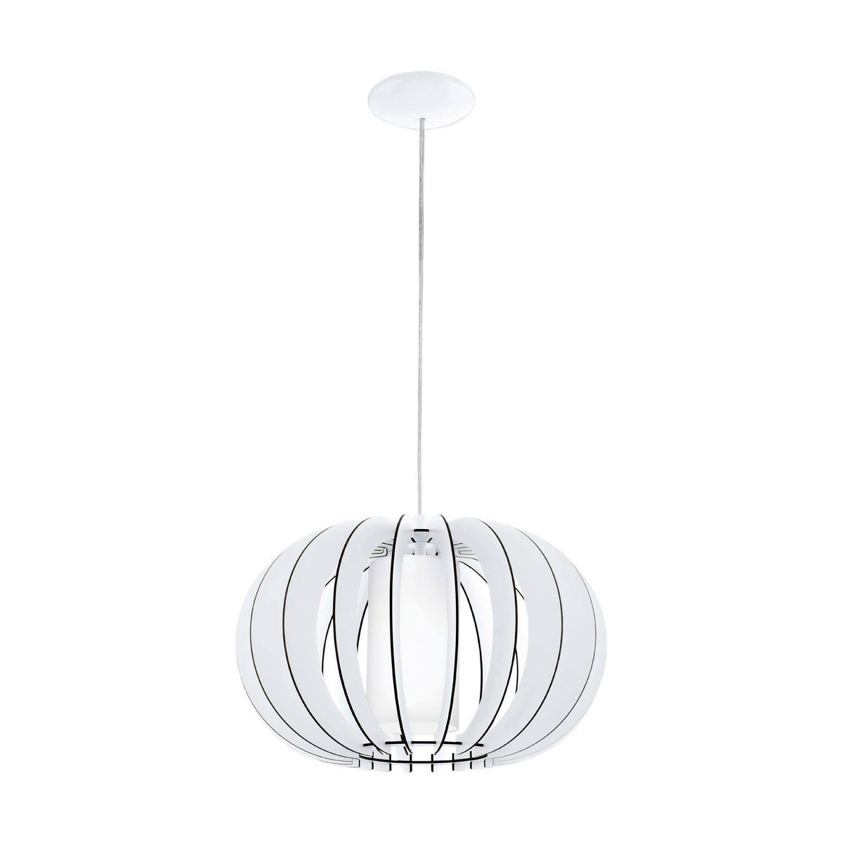 HÄNGLAMPA Stellato 40/130 cm  - vit, Natur, metall/trä (40/130cm) - Eglo
