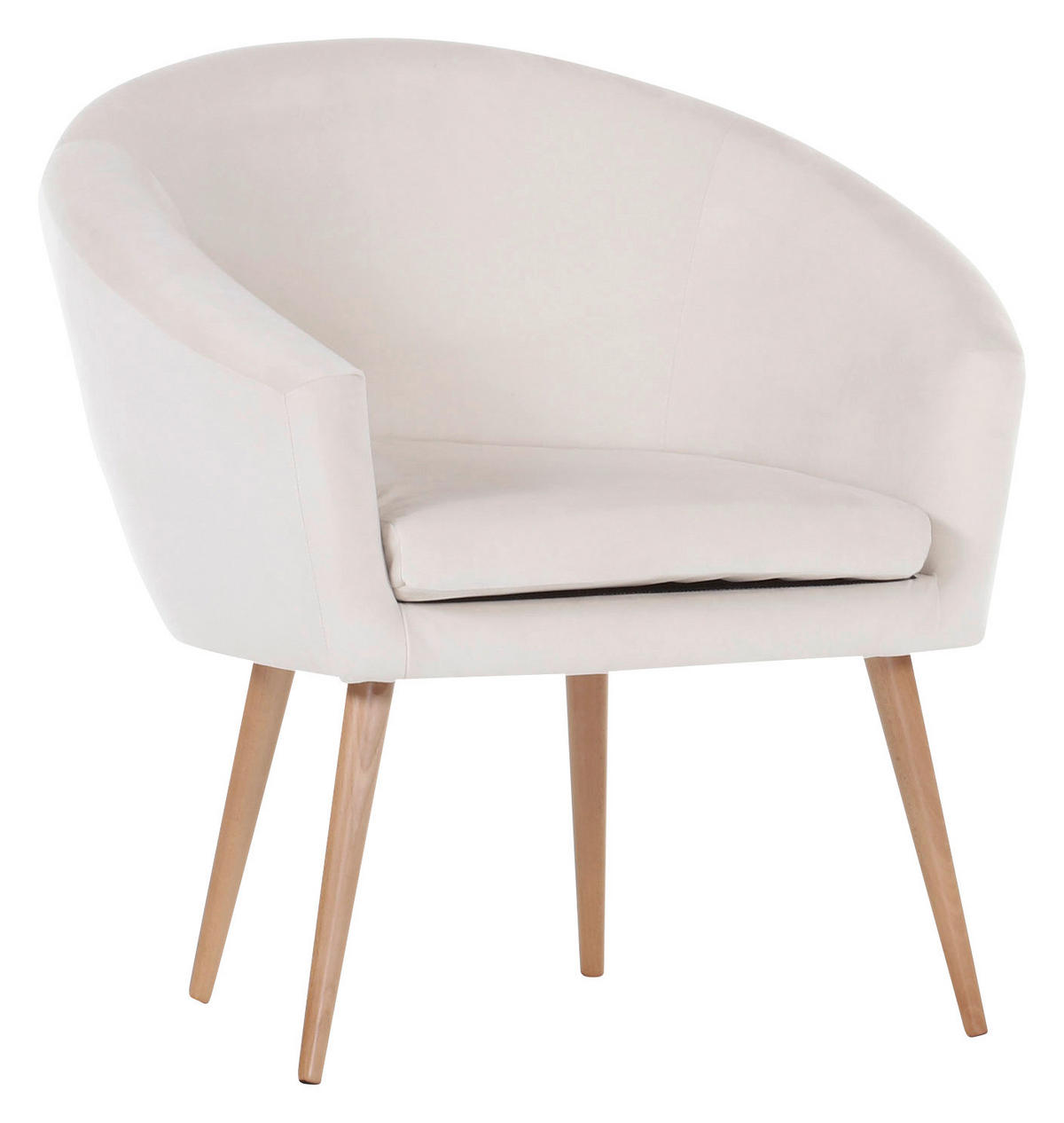 SESSEL Flachgewebe Creme  - Creme/Naturfarben, Design, Holz/Textil (73/73/66cm) - Livetastic