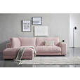 ECKSOFA in Cord Rosa  - Schwarz/Rosa, Design, Kunststoff/Textil (224/265cm) - Hom`in