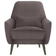 SESSEL in Mikrofaser Hellgrau - Hellgrau/Schwarz, MODERN, Holz/Textil (77/86/80cm) - Carryhome