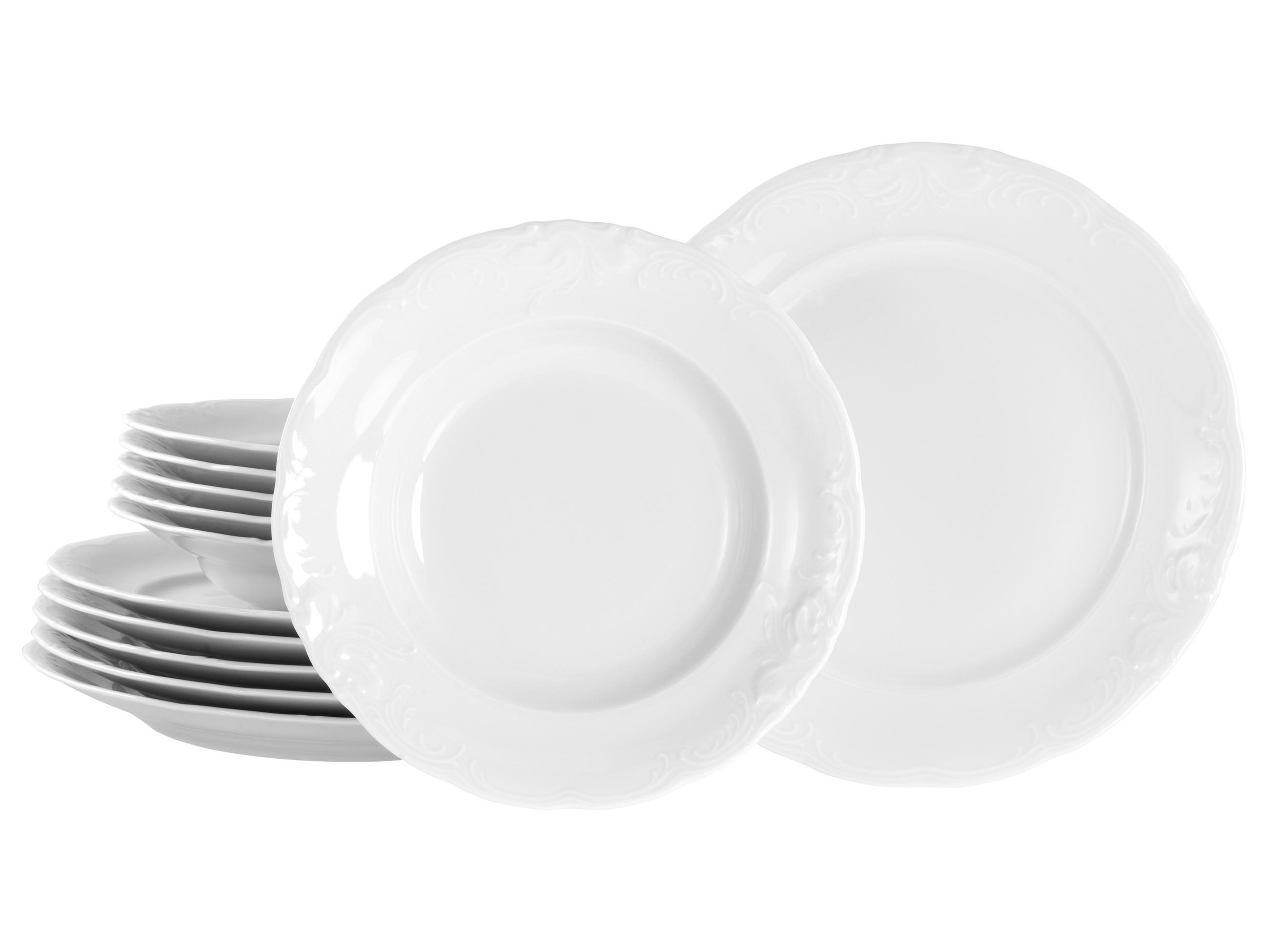 TAFELSERVICE Weiß Frederike weiss 12-teilig  - Weiß, Basics, Keramik - Creatable