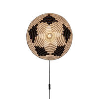 VÄGGLAMPA 45/6 cm   - vit/svart, Basics, naturmaterial (45/6cm) - Good & Mojo