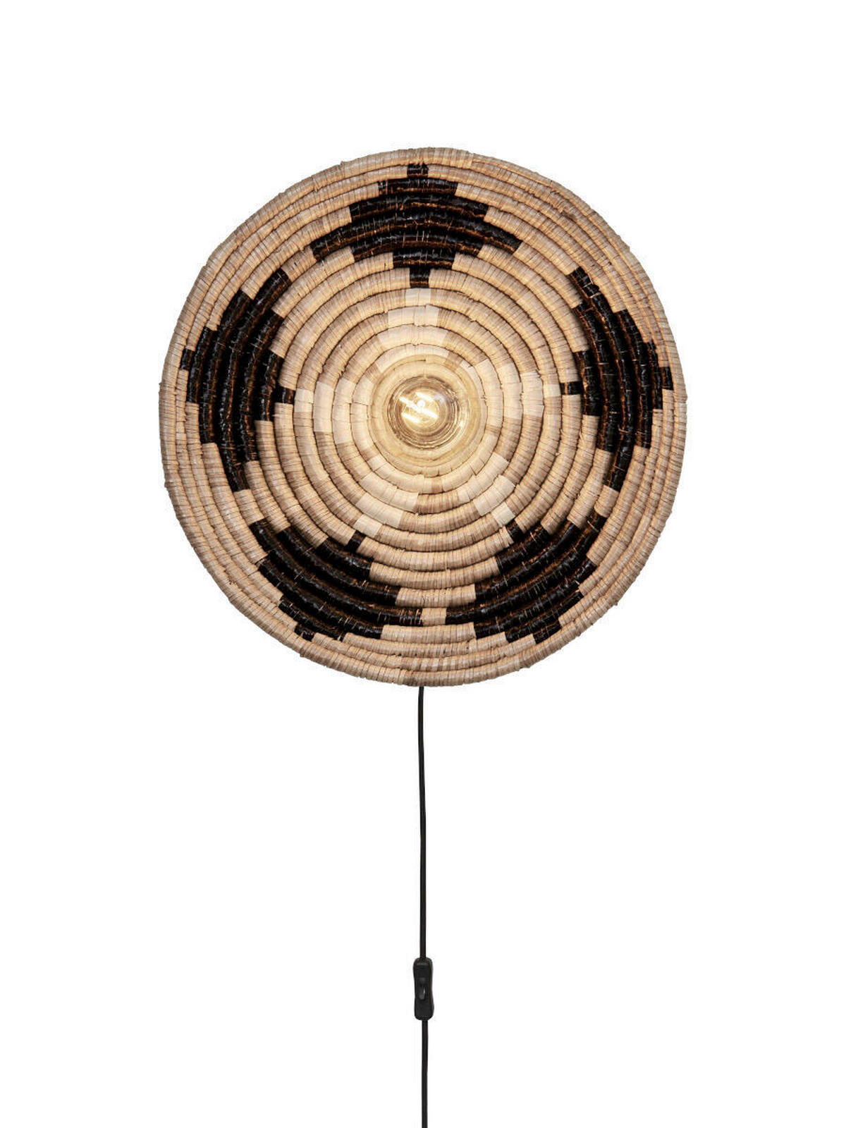 VÄGGLAMPA 45/6 cm   - vit/svart, Basics, naturmaterial (45/6cm) - Good & Mojo
