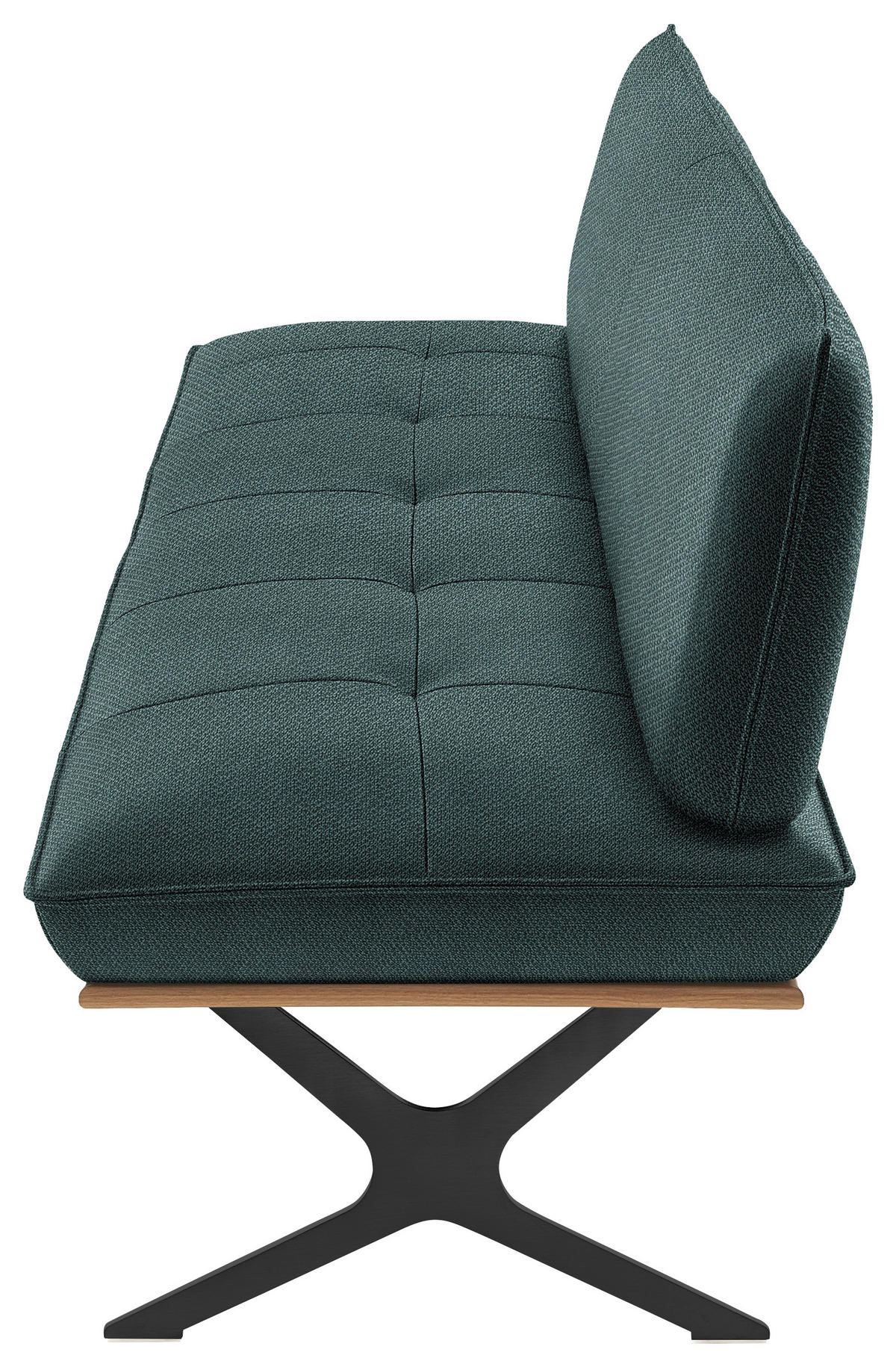 SITZBANK in Holz, Textil Schwarz, Nussbaumfarben, Petrol  - Nussbaumfarben/Petrol, Design, Holz/Textil (194/88/66cm) - Koinor