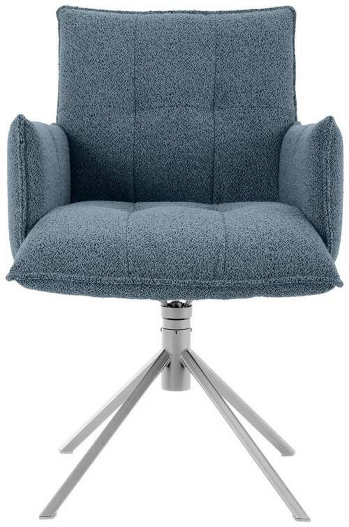 ARMLEHNSTUHL  in Flachgewebe  - Blau/Edelstahlfarben, Design, Textil/Metall (55/85/65cm) - Valnatura