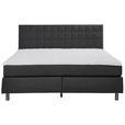 BOXSPRINGBETT 120/200 cm  in Anthrazit  - Anthrazit/Alufarben, KONVENTIONELL, Textil/Metall (120/200cm) - Carryhome