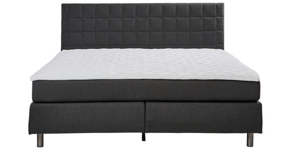 BOXSPRINGBETT 120/200 cm in Anthrazit - Anthrazit/Alufarben, KONVENTIONELL, Textil/Metall (120/200cm) - Carryhome
