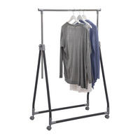 GURULÓS RUHAÁLLVÁNY fekete, krómszínű 92/99/167/48 cm   - krómszínű/fekete, Basics, műanyag/fém (92/99/167/48cm) - Boxxx