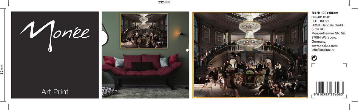ÖLGEMÄLDE Stillleben 120/90 cm  - Roségold/Schwarz, LIFESTYLE, Papier/Kunststoff (120/90cm) - Monee