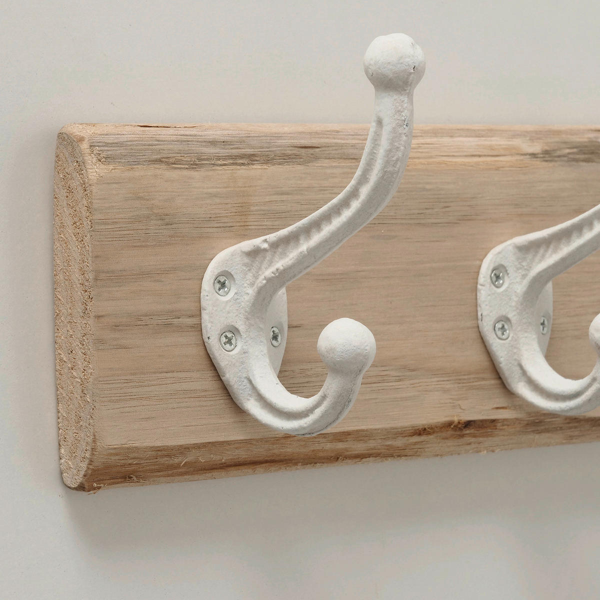 HAKENLEISTE  in Eiche Naturfarben, Weiß  - Naturfarben/Weiß, Basics, Holz (10/55/12cm)