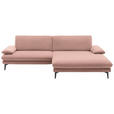 ECKSOFA Rosa Webstoff  - Schwarz/Rosa, Design, Textil/Metall (284/184cm) - Dieter Knoll