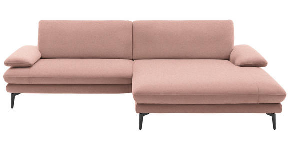 ECKSOFA Rosa Webstoff  - Schwarz/Rosa, Design, Textil/Metall (284/184cm) - Dieter Knoll