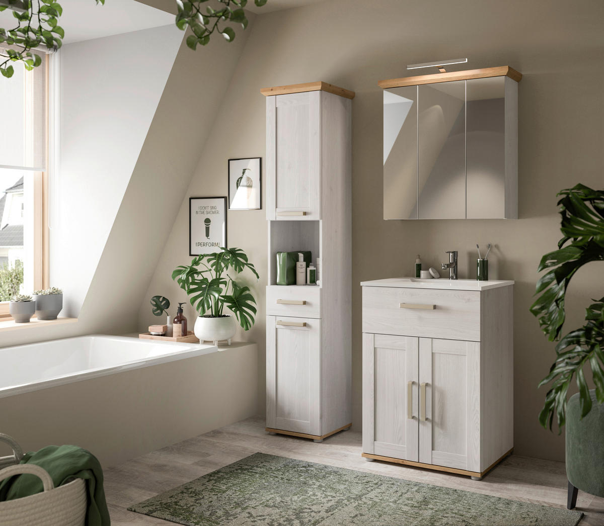 SPIEGELSCHRANK 69/71/21 cm  - Lärchefarben, Trend, Glas/Holzwerkstoff (69/71/21cm) - MID.YOU