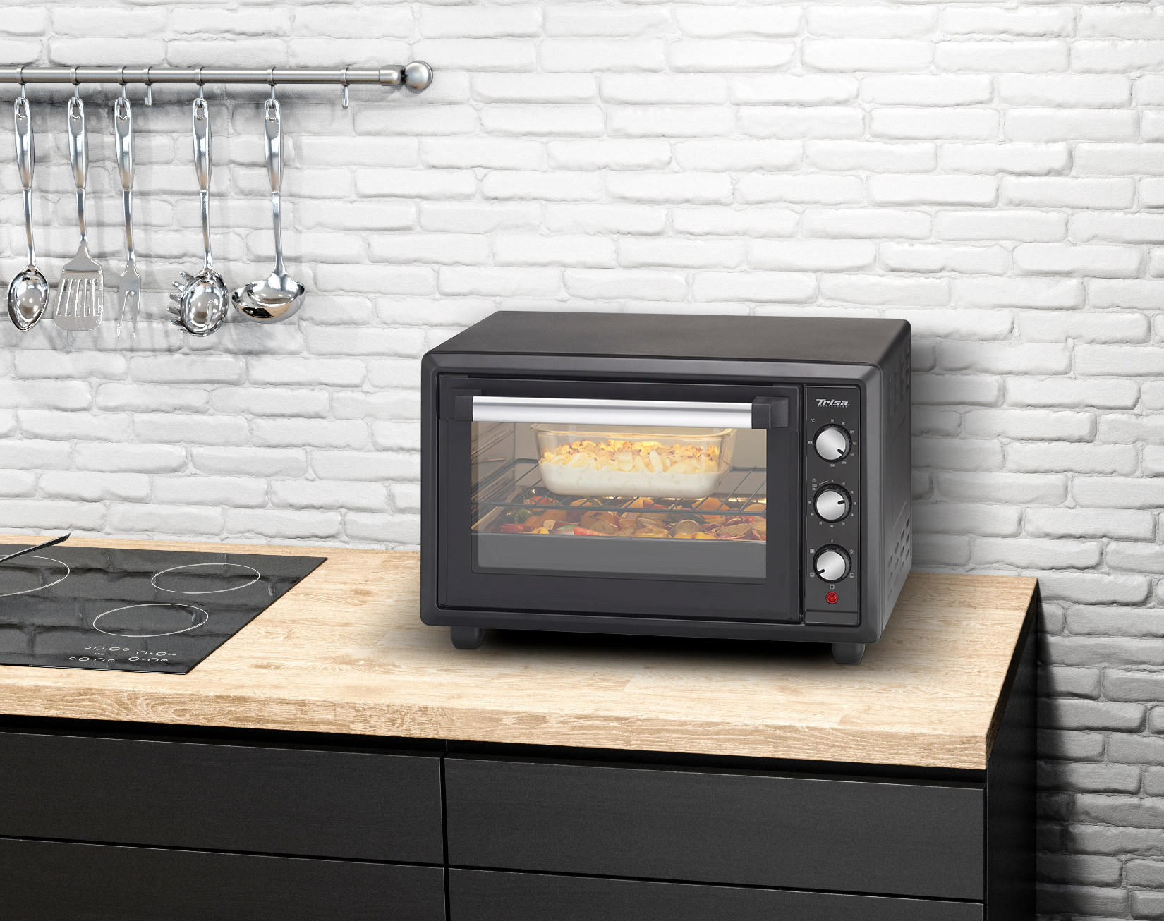 MINIBACKOFEN  - Schwarz, Basics, Metall (50/30/30cm) - Trisa Electronics