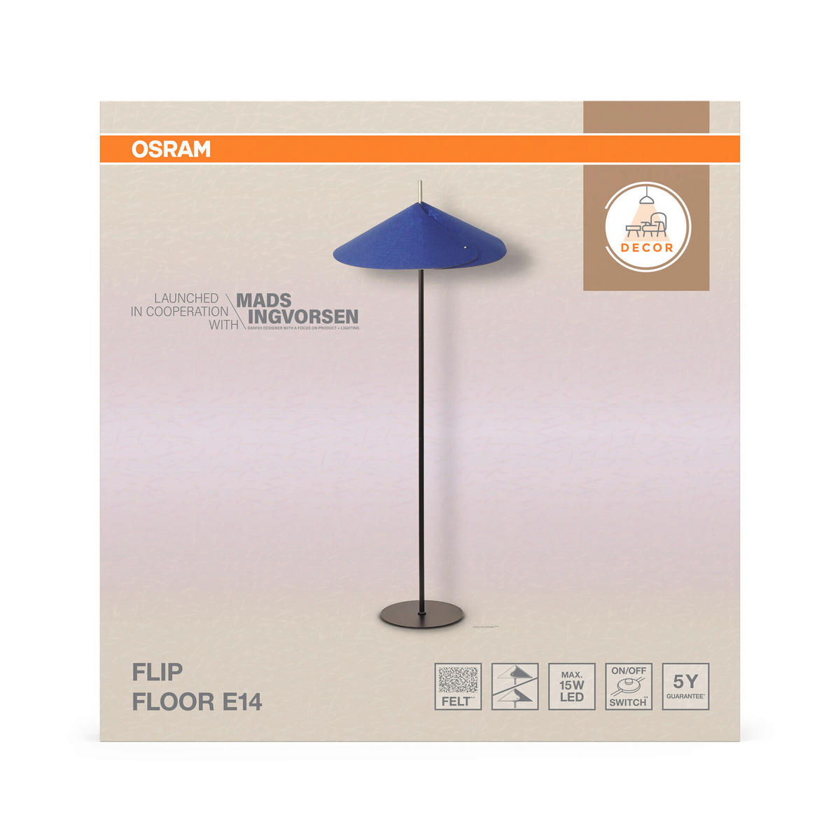 STEHLEUCHTE 50/131,5 cm   - Blau, Basics, Glas/Textil (50/131,5cm) - Osram