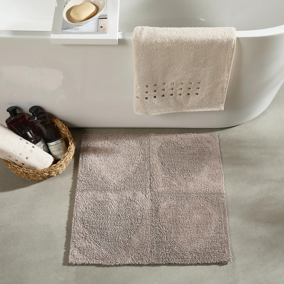 BADEMATTE HEART Mauve 60/60 cm  - Mauve, Textil (60/60cm) - Novel