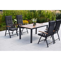 GARTENTISCHGRUPPE Aluminium  - Graphitfarben/Naturfarben, KONVENTIONELL, Textil/Metall - Gardenson