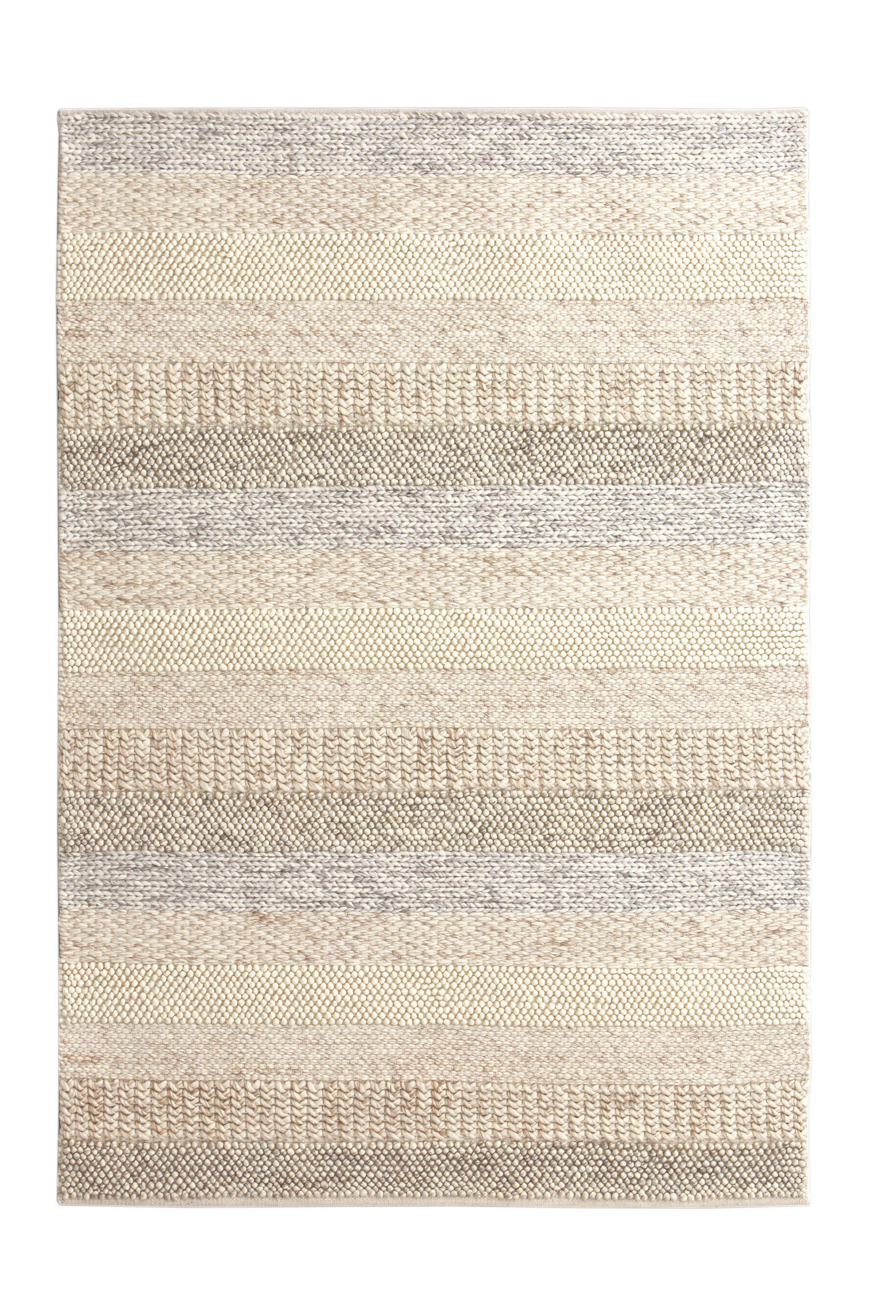 HANDWEBETEPPICH Nordic Stripes 130/190 cm Nordic Stripes  - Naturfarben, Natur, Textil (130/190cm) - Linea Natura