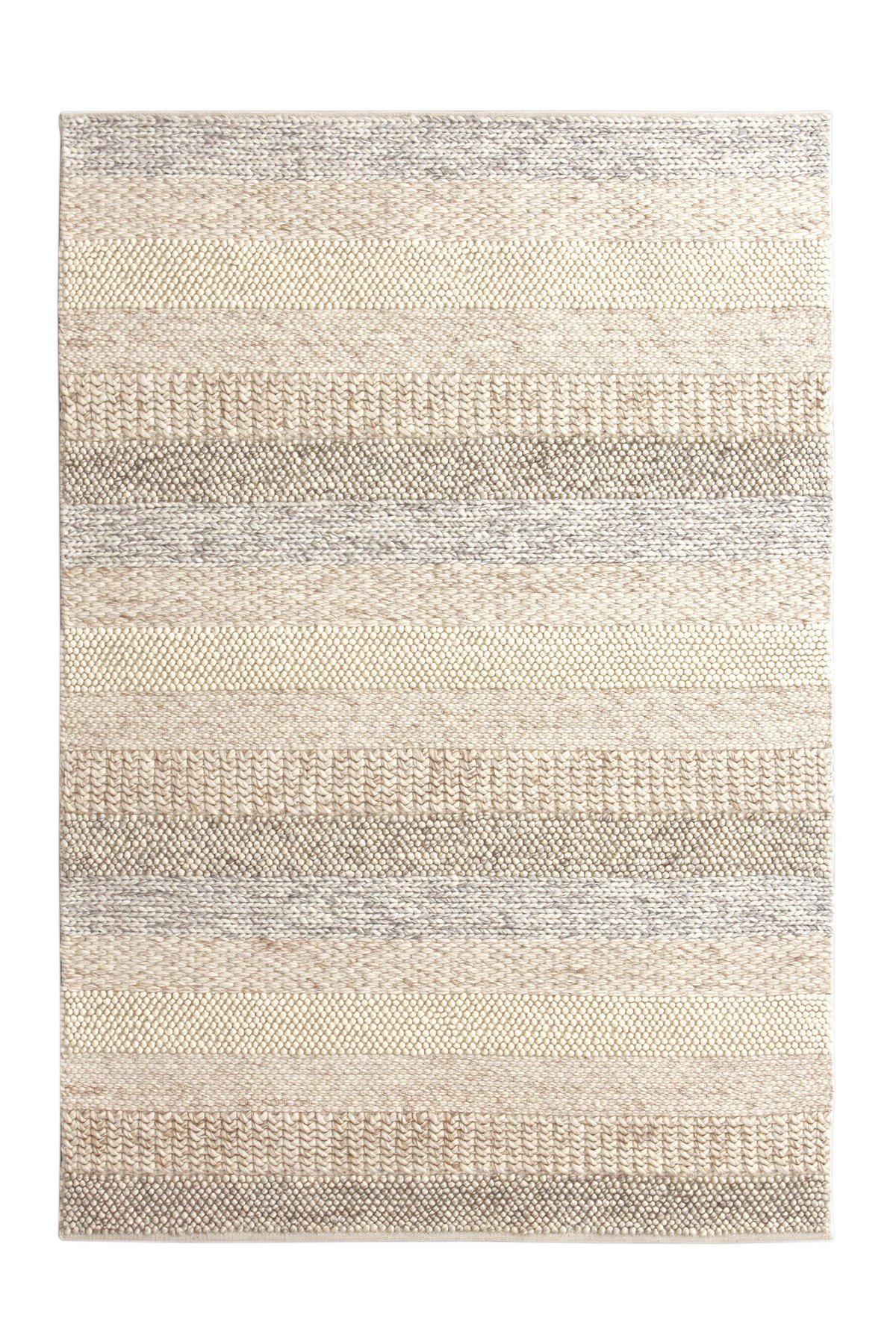 HANDWEBETEPPICH Nordic Stripes 130/190 cm Nordic Stripes  - Naturfarben, Natur, Textil (130/190cm) - Linea Natura