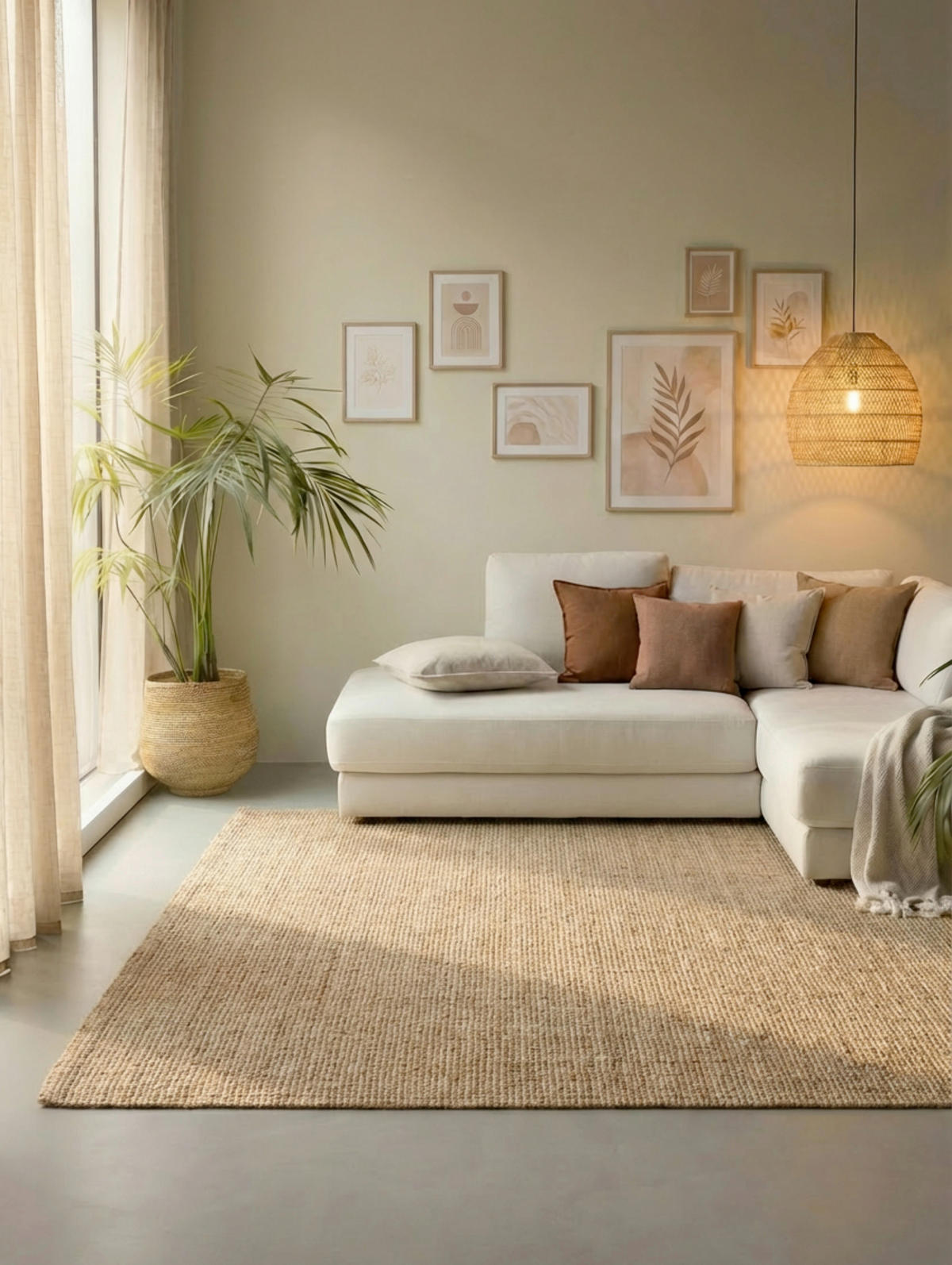 JUTETEPPICH 190/280/280 cm Bouclé Goldfarben rechteckig  - Goldfarben, Basics, Textil (190/280/280cm) - Hanse Home
