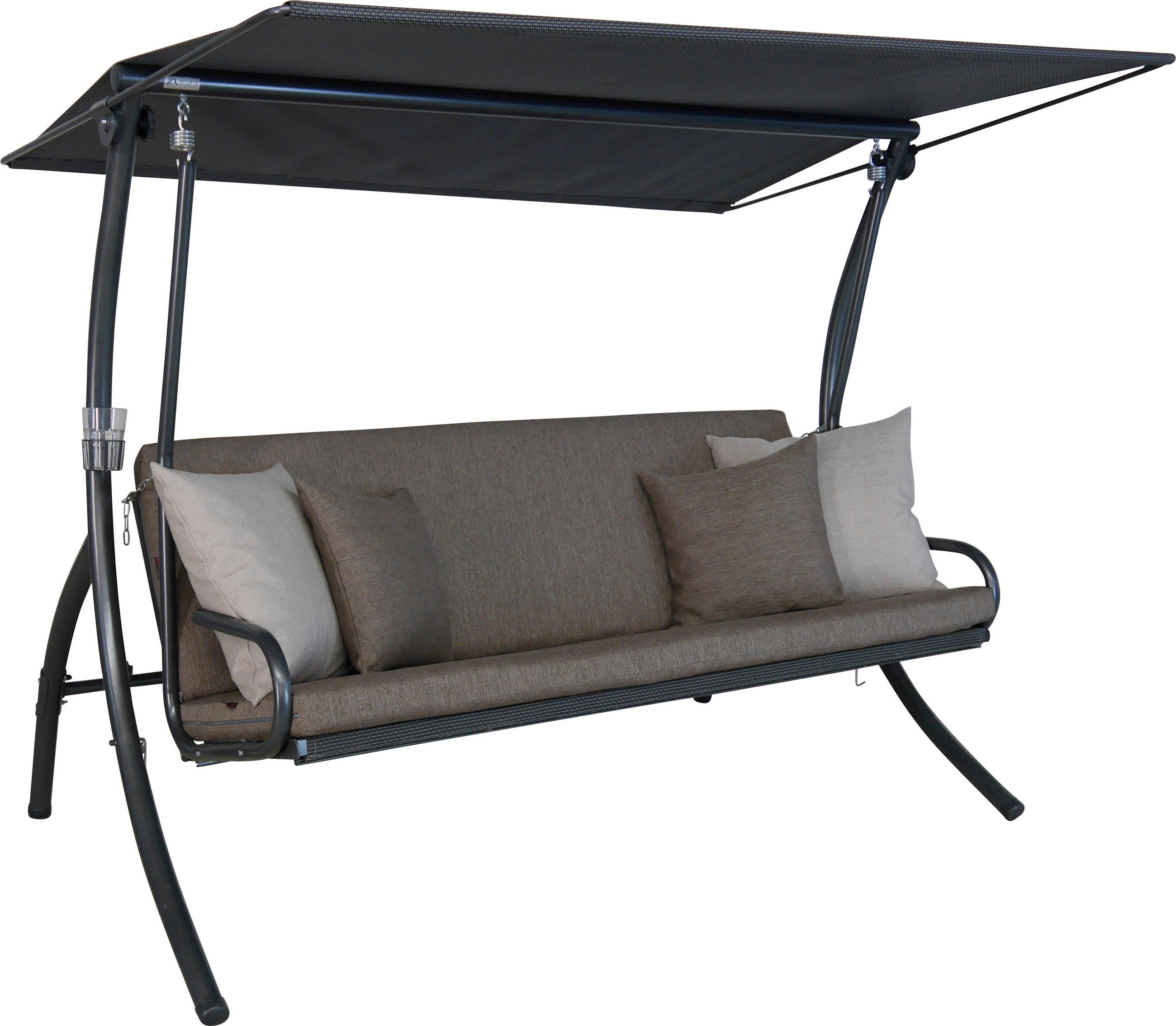 Boxxx Hollywoodschaukel Grau, Taupe, Olivgrün 210x160x145 cm