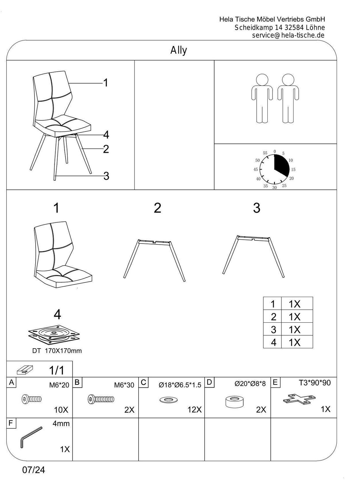 STUHL   Samt  - Anthrazit/Schwarz, MODERN, Textil/Metall (46/91/60cm) - MID.YOU
