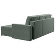 ECKSOFA  in Samt Dunkelgrün  - Chromfarben/Dunkelgrün, KONVENTIONELL, Kunststoff/Textil (233/140cm) - Carryhome