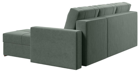 ECKSOFA  in Samt Dunkelgrün  - Chromfarben/Dunkelgrün, KONVENTIONELL, Kunststoff/Textil (233/140cm) - Carryhome