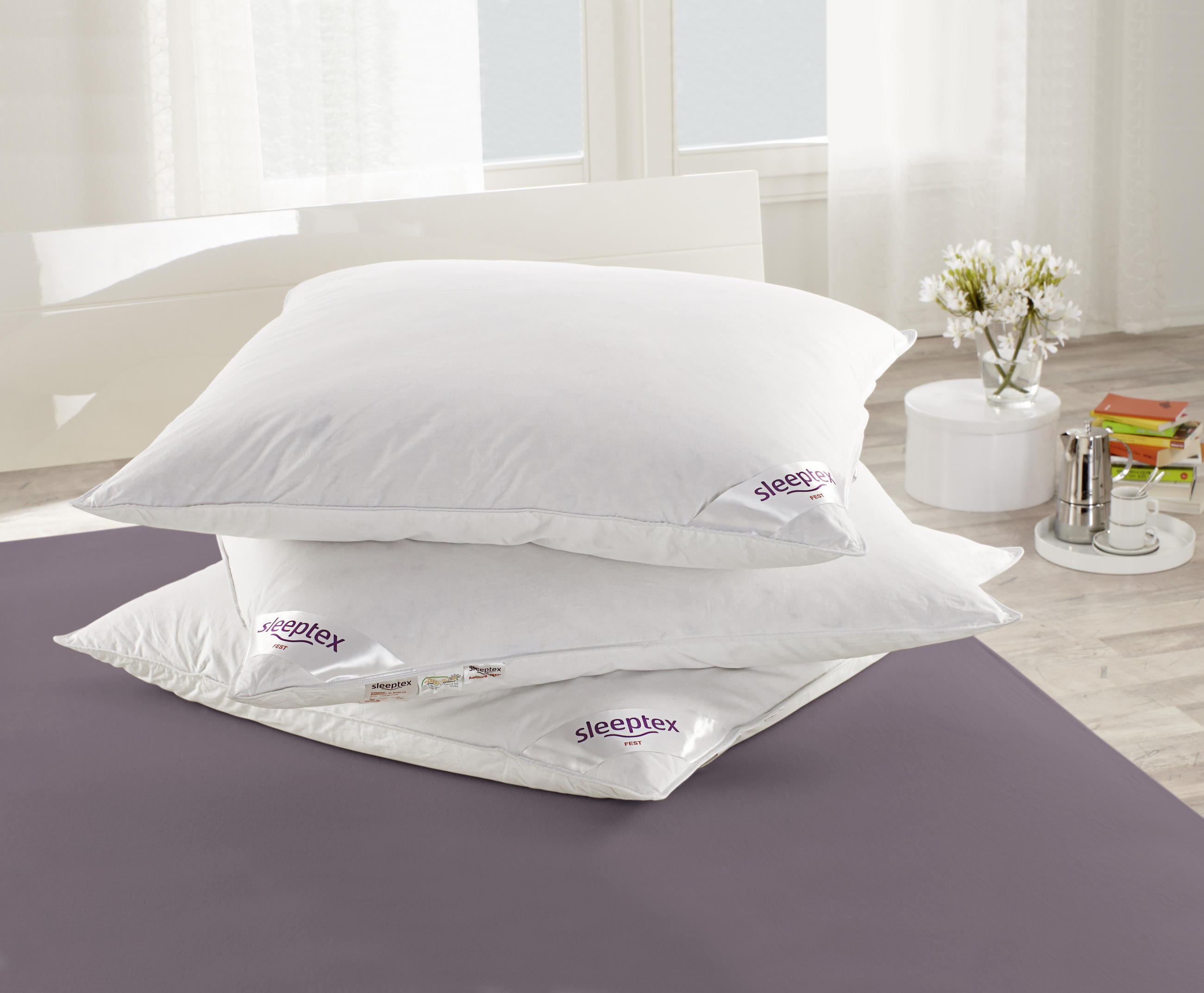 3-KAMMER-KISSEN  Grönland  80/80 cm       - Weiß, Basics, Textil (80/80cm) - Sleeptex