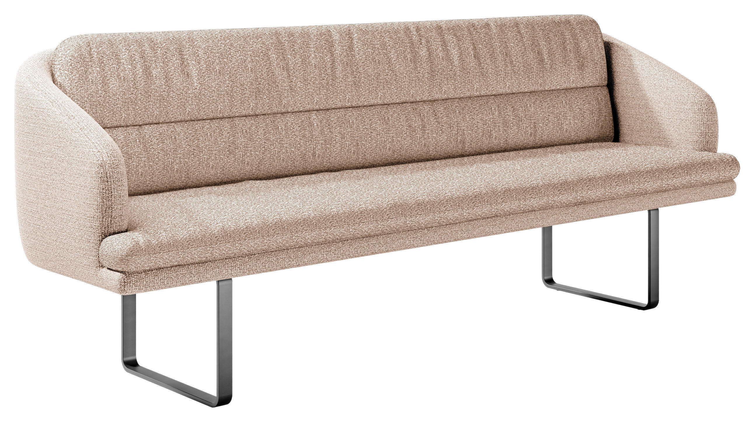 SITZBANK 255/89/68 cm Flachgewebe Beige Metall  - Beige/Schwarz, Design, Textil/Metall (255/89/68cm) - Dieter Knoll