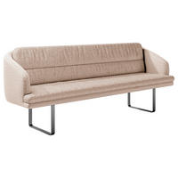 SITZBANK 255/89/68 cm Flachgewebe Beige Metall  - Beige/Schwarz, Design, Textil/Metall (255/89/68cm) - Dieter Knoll