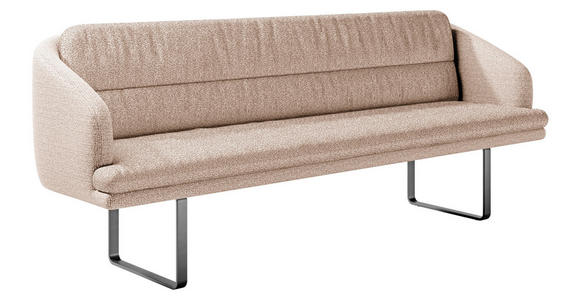 SITZBANK 255/89/68 cm Flachgewebe Beige Metall  - Beige/Schwarz, Design, Textil/Metall (255/89/68cm) - Dieter Knoll