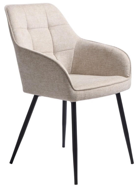 STOL MED ARMSTÖD  - sandfärgad/svart, Design, metall/textil (58/84/59cm) - Niels Andersson