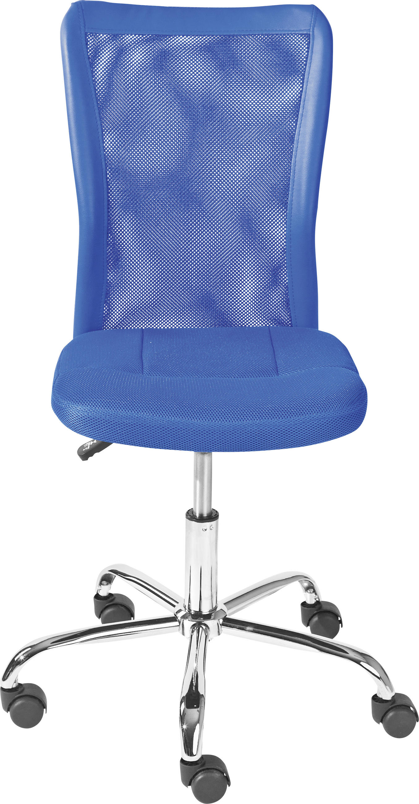JUGENDDREHSTUHL Lederlook, Netz Blau  - Chromfarben/Blau, MODERN, Kunststoff/Textil (43/88-98/56cm) - MID.YOU