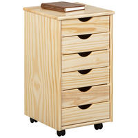 ROLLCONTAINER Kiefer massiv Kieferfarben  - Kieferfarben, Basics, Holz/Kunststoff (35/65/40cm) - MID.YOU