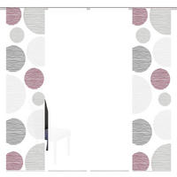 FLÄCHENVORHANG 4ER SET  4 Stück  halbtransparent   4x60/245 cm  - Bordeaux/Weiß, Design, Textil (4x60/245cm)