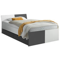POSTEĽ PRE DETI A MLÁDEŽ 120/200 cm, grafitová, biela - čierna/biela, Modern, kompozitné drevo/plast (120/200cm) - Carryhome