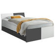 KINDER-/JUNIORBETT 120/200 cm  in Graphitfarben, Weiß  - Schwarz/Graphitfarben, MODERN, Holzwerkstoff/Kunststoff (120/200cm) - Carryhome