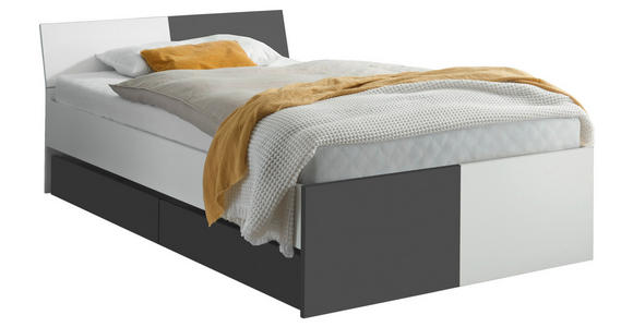 KINDER-/JUNIORBETT 120/200 cm  in Graphitfarben, Weiß  - Schwarz/Graphitfarben, MODERN, Holzwerkstoff/Kunststoff (120/200cm) - Carryhome